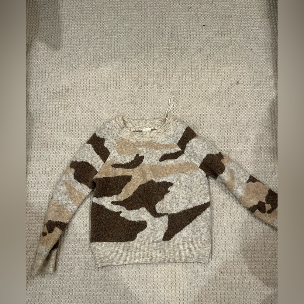 Anthropologie brown camo sweater